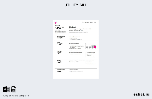 скачать цифровой шаблон счета за коммунальные услуги Нидерланды S T MOBILE